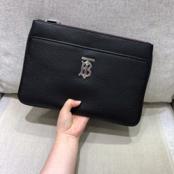  2020 TB Leather Clutch Bag , 30cm - 버** 2020 TB 남여공용 레더 클러치백 ,BURB0401,30cm,레드,블랙