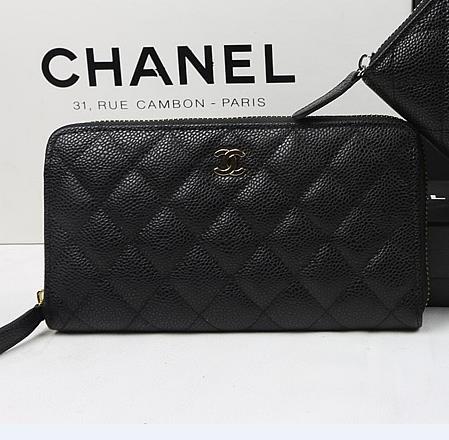 [CHANEL]샤* 짚어라운드 캐비어 A50097