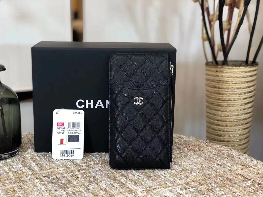 chanel 샤* 캐비어 카드 지갑