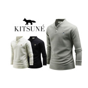 Maison Kitsune  메종키츠네 헨리넥 니트긴팔