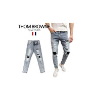 Thom Browne  톰브라운 빈티지 스판 디스트로이드 덧뎀 청바지