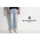 GIVENCHY 지** 스타 레더패치 연청 슬림진