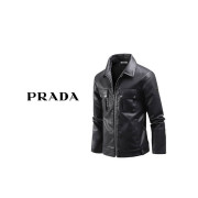 PRADA  프라다 레더 바이커 자켓