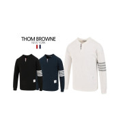 Thom Browne  톰브라운 사선 헨리넥 니트긴팔