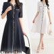 DIOR 디* Soft linen feminine midi dress